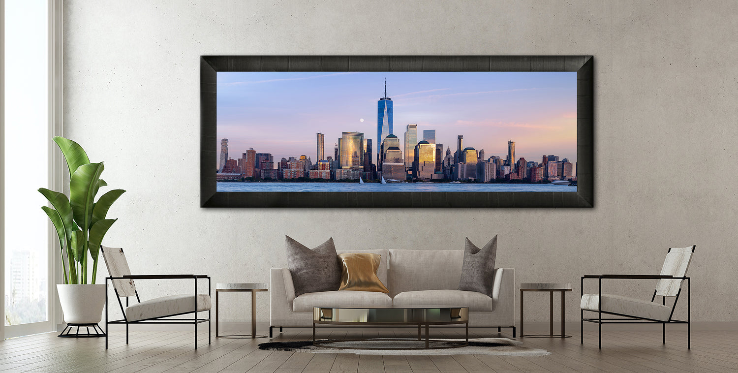 Manhattan Skyline At Sunset