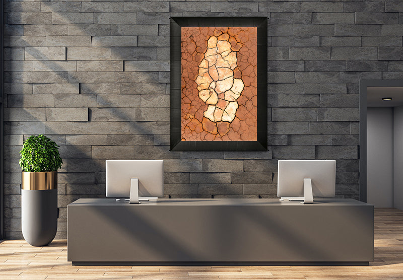 framed print of clay lake texture
