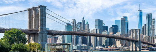 The Brooklyn Bridge against lower manhattan