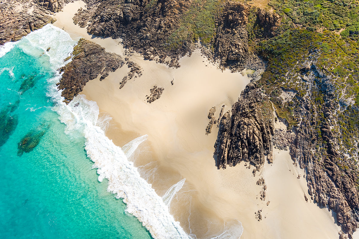 Drone view over Wyadup Beach Yallingup