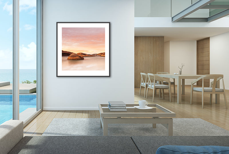 print of elephant cove Denmark on wall