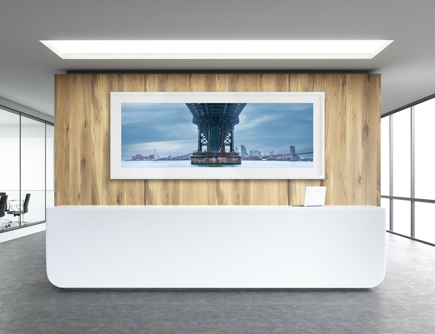 Panoramic view of the Manhattan Bridge New York City