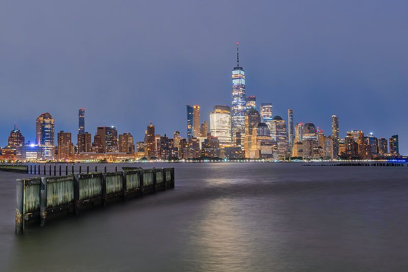Lower Manhattan Cityscape before dawn