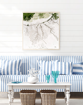 Dry river beds aerial print hanging on wall