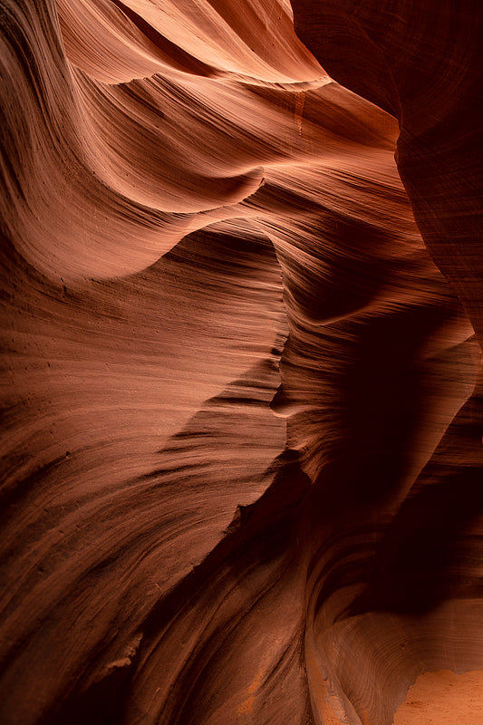 slot canyon walls bathed in midday light