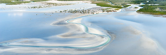 Aerial views over roebuck bay in broome western australia
