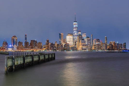 Lower Manhattan Cityscape before dawn