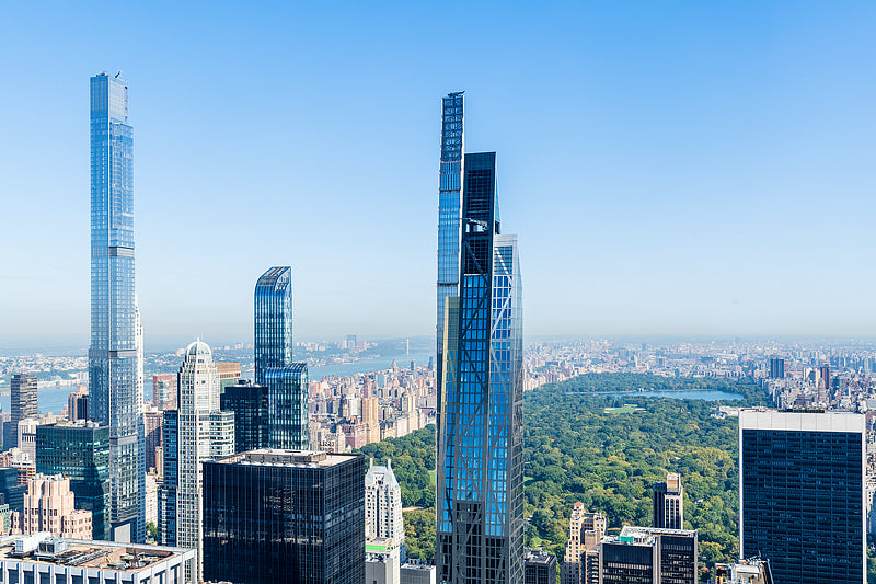 Views from the Rockefeller centre across Central Park and Billionaires Row
