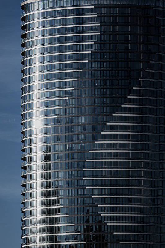 New Jersey skyscraper in the fading daylight of the day