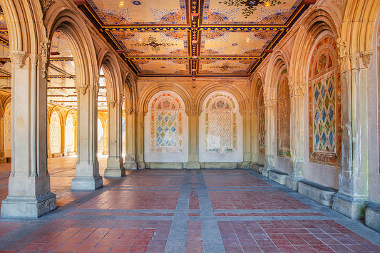 Light streaming inside the Bethesda Terrace Central park Manhattan 