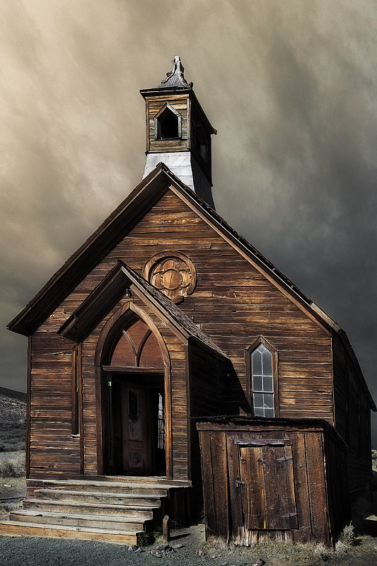 the lone church inside the ghost town of bodie california