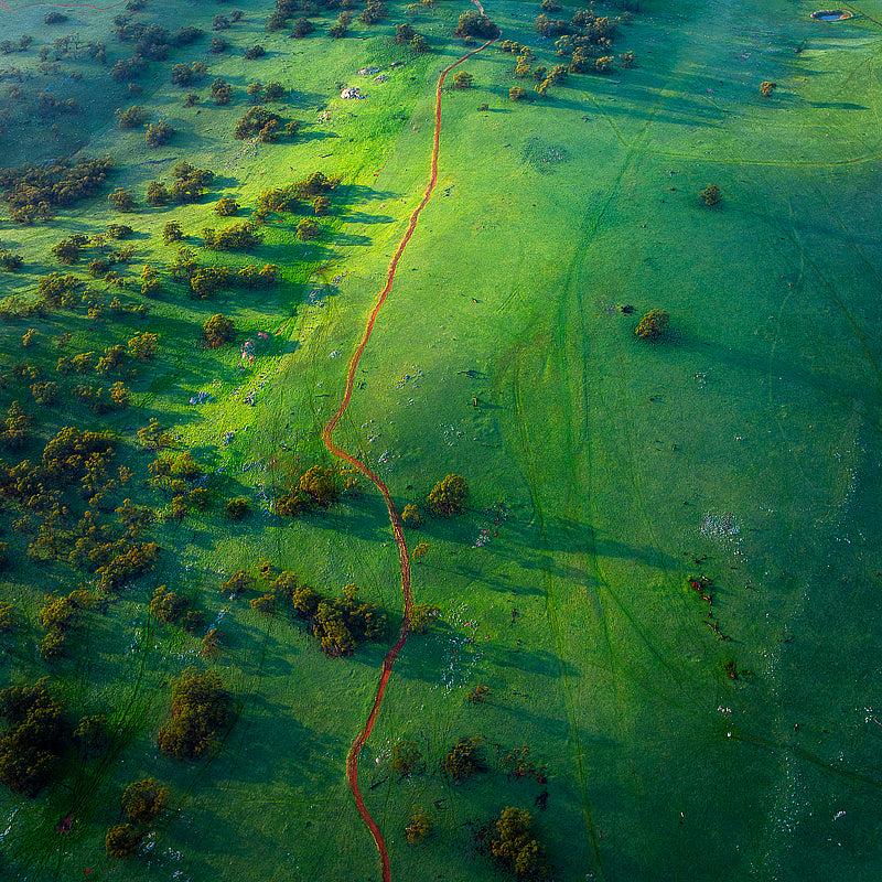 Aerial over Avon valley farmland