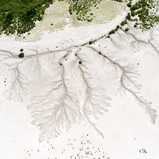 Aerial image of dry river beds